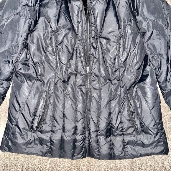 Calvin Klein Jeans Women's Black Full Zip Collared Down Puffer Jacket in Black - Picture 10 of 12